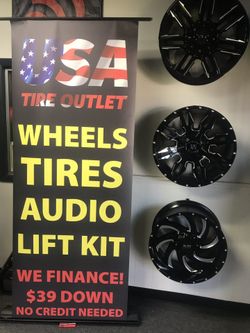 New wheels and tires mounted and balance and alignment free finance available zero Down no credit needed first 💯 days same cash 💰