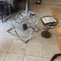 Square Glass Coffee Round Small End Table