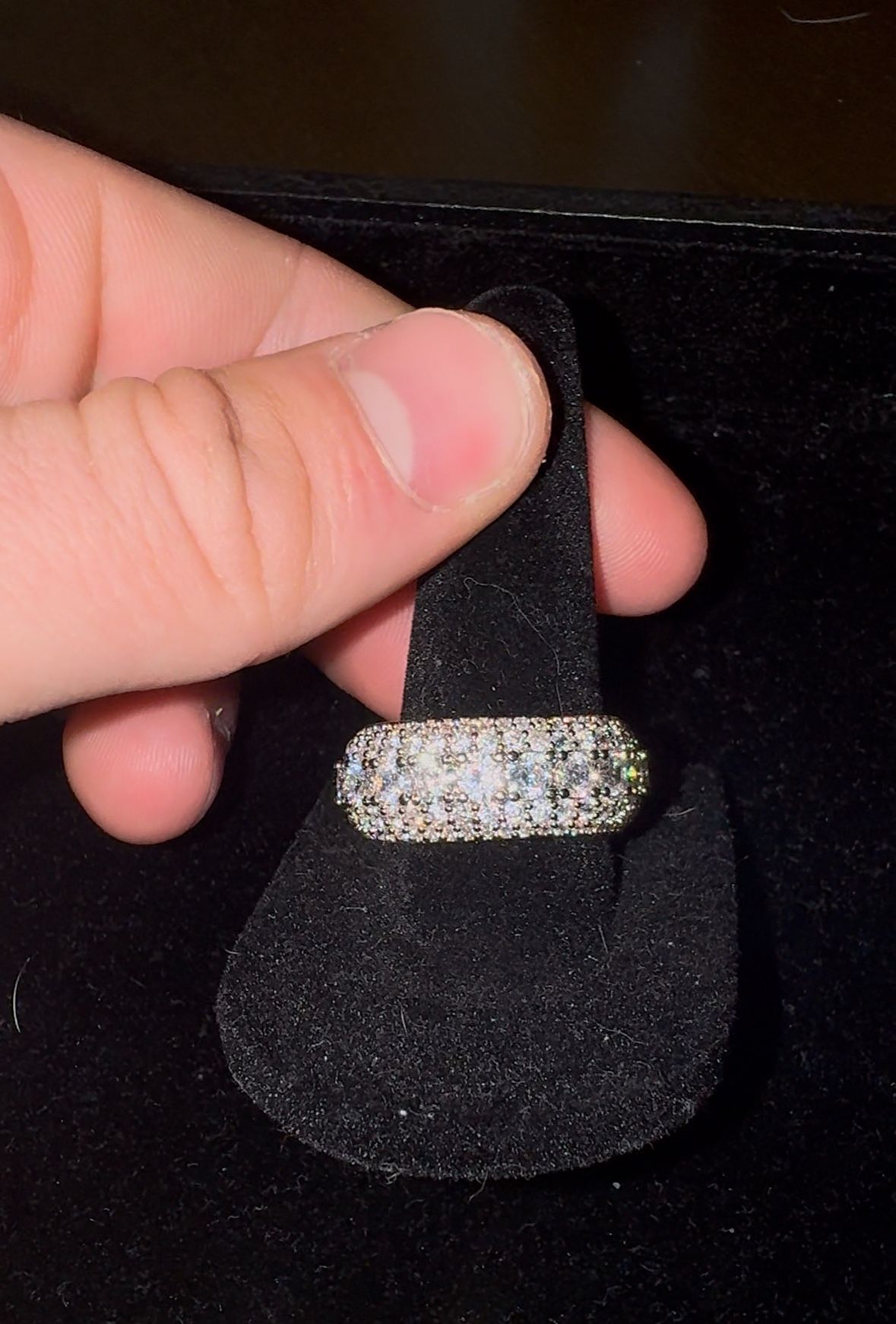 Iced Out Moissanite Ring ( Passes Dimond Testers)