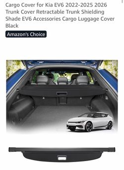 Cargo Cover for Kia EV6 2022-2025 2026 Trunk Cover Retractable Trunk Shielding Shade EV6 Accessories Cargo Luggage Cover Black