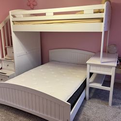 Bunk Bed; Top Twin, Bottom Full, A Dresser With A Mirror, Nightstand 