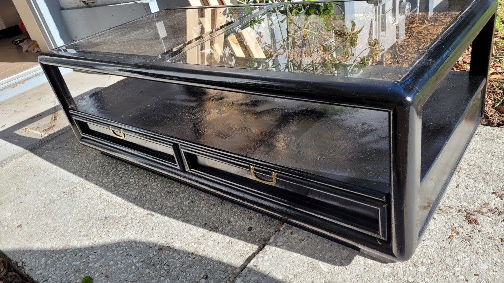 Nice Black Color Table With 2 Drawers