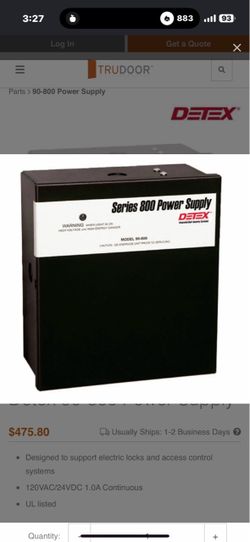 Detex Series 800 Power Supply Model 90-800