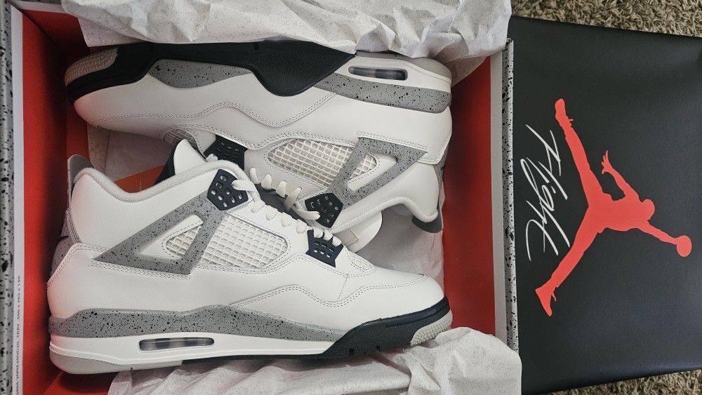 Nike Air Jordan 4 Retro White Cement 2025 Size 13