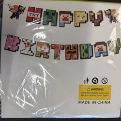 Minecraft Happy Birthday Sign With Balloons