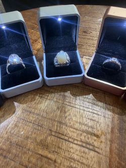 Clear Oval Stone Statement Rings