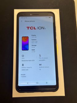 Android Phone - TCL IONv with case and screen protector