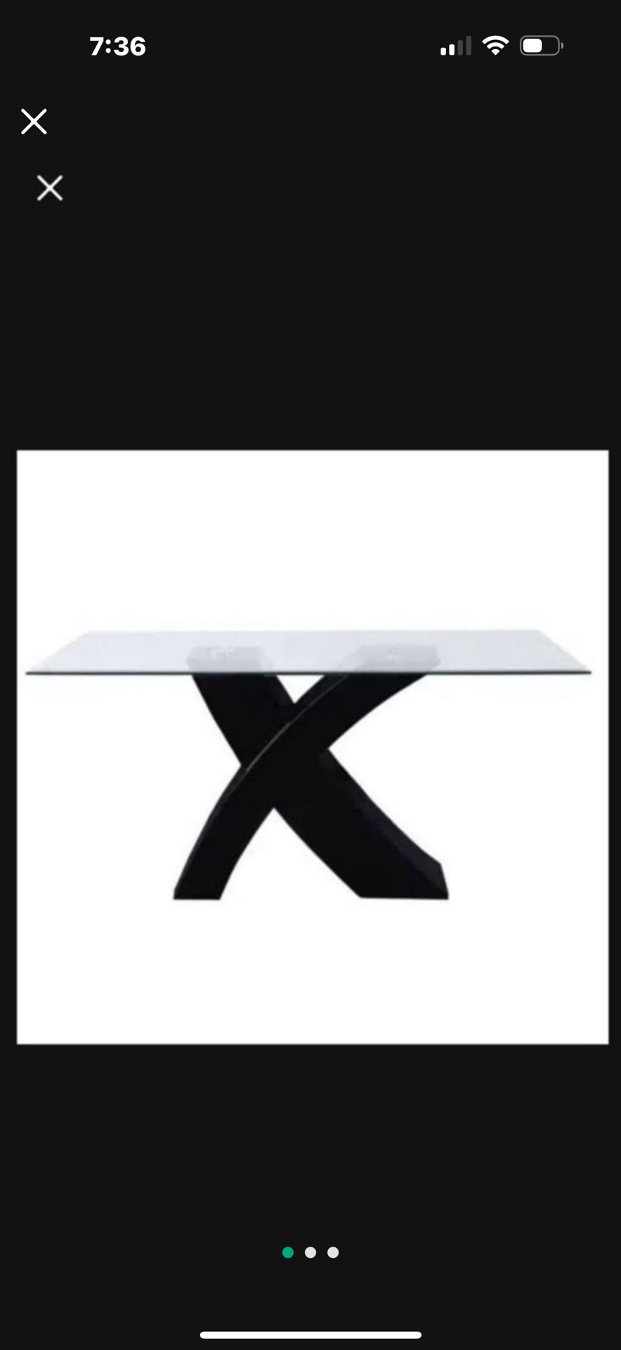 Rectangular Dining table Crystal And Wood