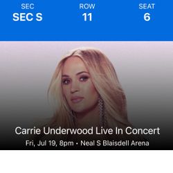 2 Carrie Underwood Tickets 