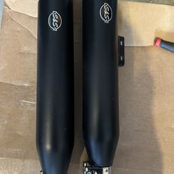 S&S Twin Slash Slip On Exhaust For Harley Davidson