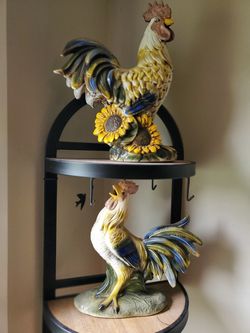 Handpainted Ceramic Roosters