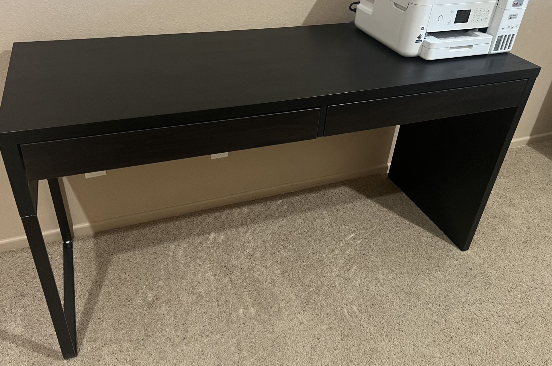 Brown Desk/vanity With 2 Drawers 
