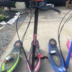 Kids Electric Scooter- Black With Pink