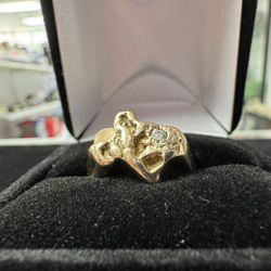 10k Men’s Diamond Texas Nugget Ring