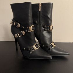Brand New PU Leather Pointy-toe Heels