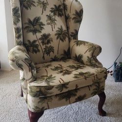 Florida Palms Wing Chair & Ottoman