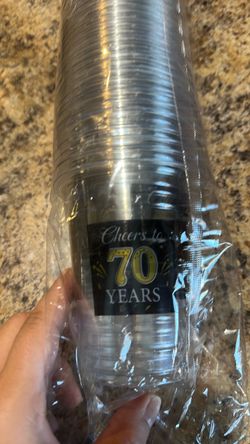 70th birthday plastic cup