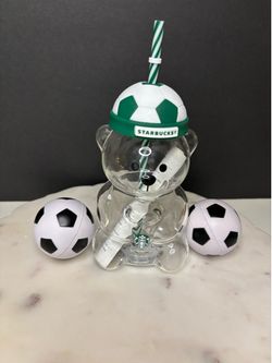 Starbucks Glass Bearista cold cup soccer edition