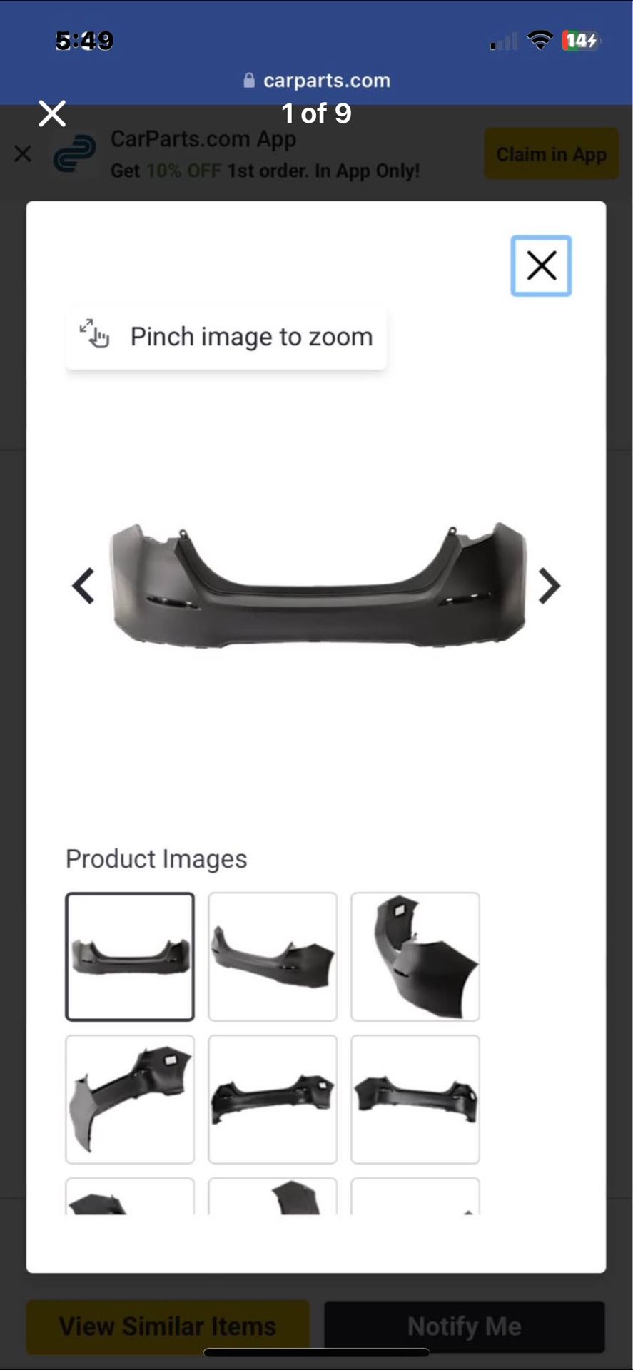 2023 Honda Civic Rear Primed Bumper Hatchback
