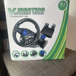 Racing Steering Wheel with Pedals and Shifters
