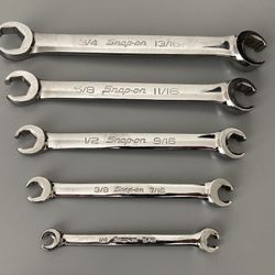 Snap-on 5-piece 6-Point SAE Double End Flare Nut Wrench Set (1/4-13/16")