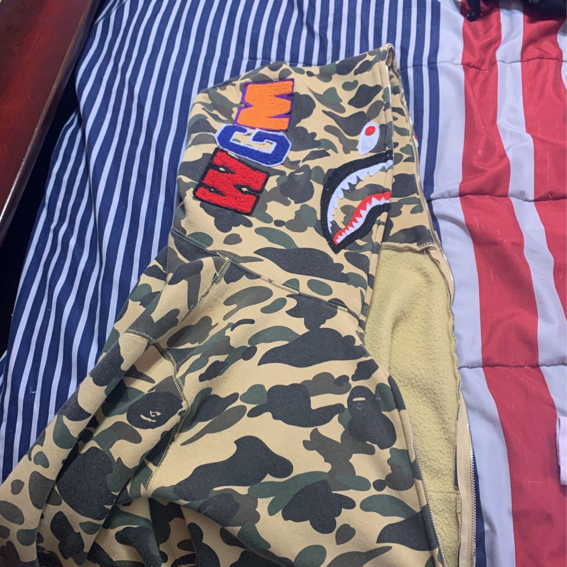 1st camp bape hoodie yellow 