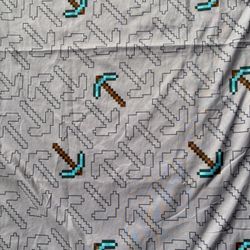 Gray and Teal Palm Tree Patterned Twin Flat Sheet