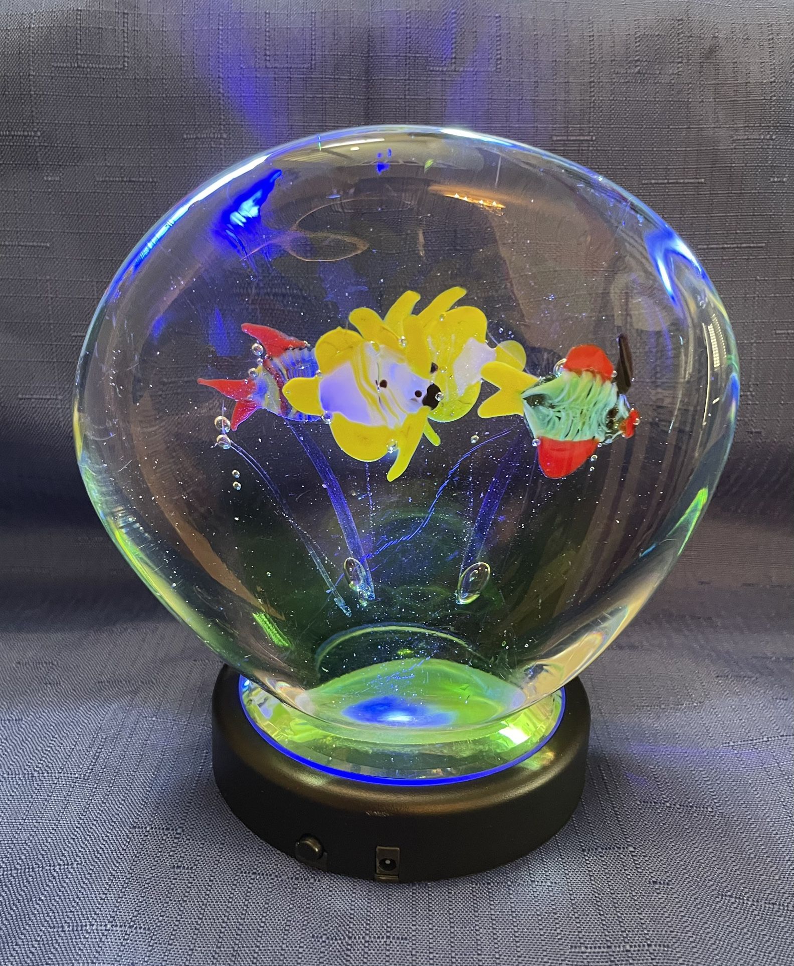Vintage Art Glass Paperweight. Seaweed Aquarium From Sweden 