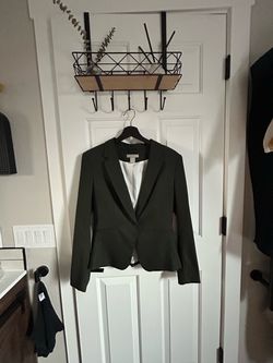 H&M Dark Olive Single-Button Tailored Blazer
