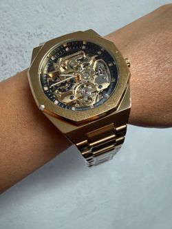 FORSINING Gold Skeleton Automatic Watch 41mm - Self-Winding Mechanical