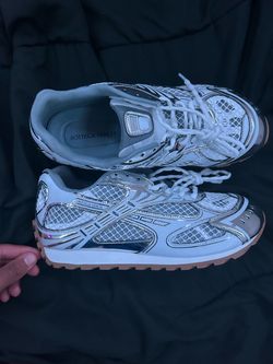 Bottega Veneta Orbit Sneakers Silver White