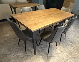 Solid Wood/Metal Dining Table