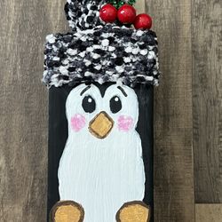 Wood Block Penguins decor