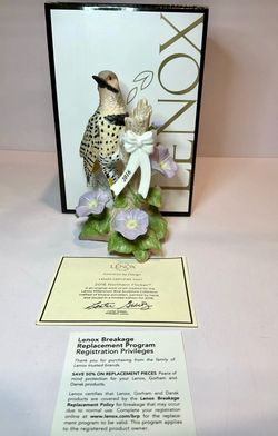 Lenox 2016 Northern Flicker Bird Figurine Porcelain Sculpture With Box