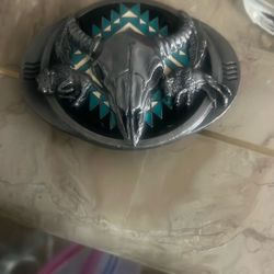 Vintage Siskiyou Southwest Cow Skull Belt Buckle
