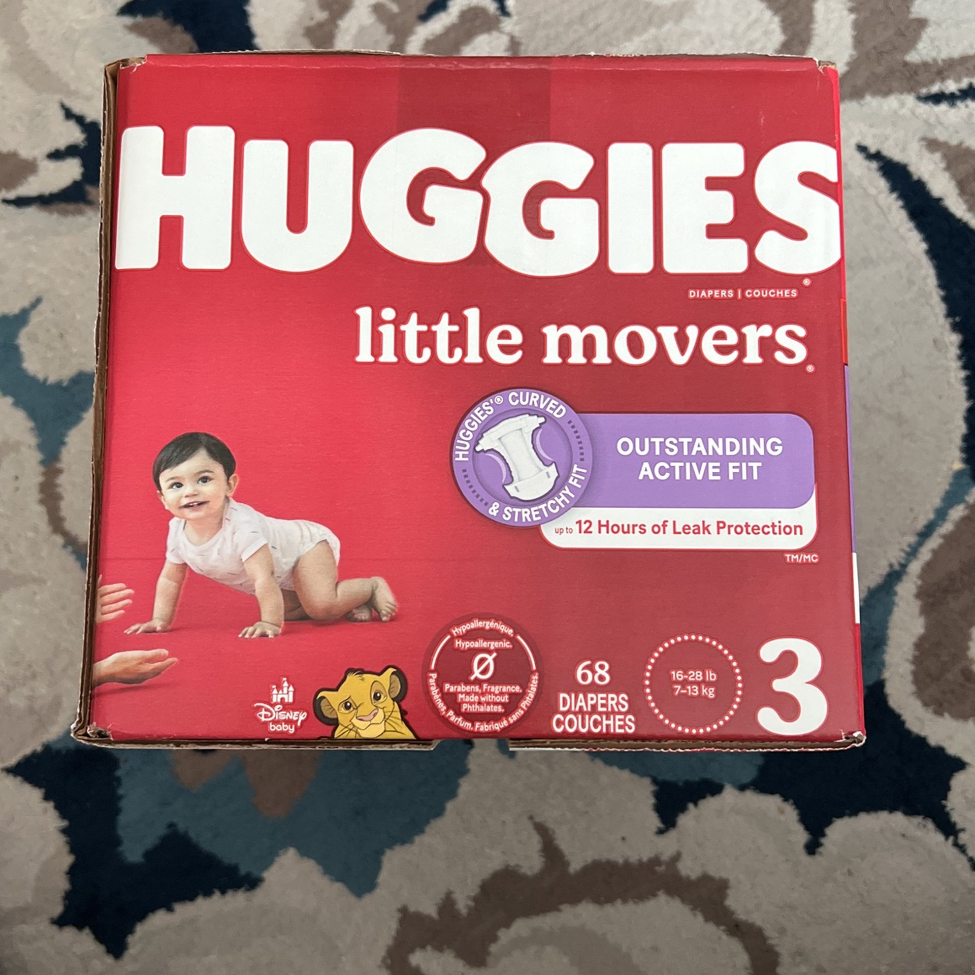 Huggies Little Movers Size 3 Diapers 68 Ct
