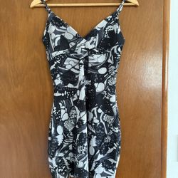 Garage Butterfly Black & White Mini Dress - XS