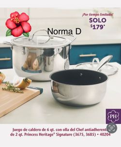 Set de ollas de 6 qts y de 2 qts nuevas en sus cajas no se venden por separado 🌺princess house 🌺