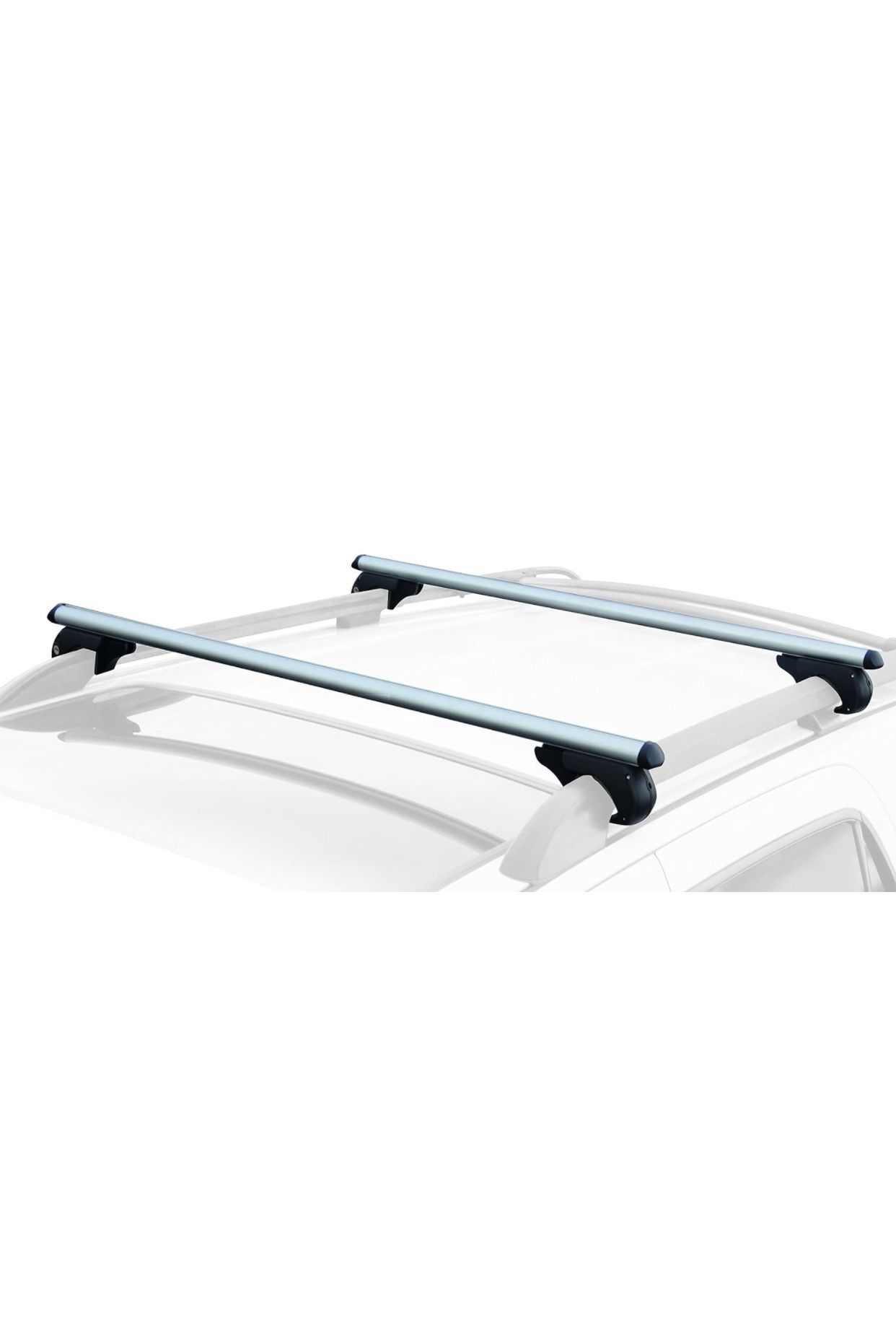 CargoLoc 2-Piece 52" Aluminum Roof Top Cross Bar Set – Fits Maximum 46” Span Across Existing Raised Side Rails with Gap – Features Keyed Locking Mecha