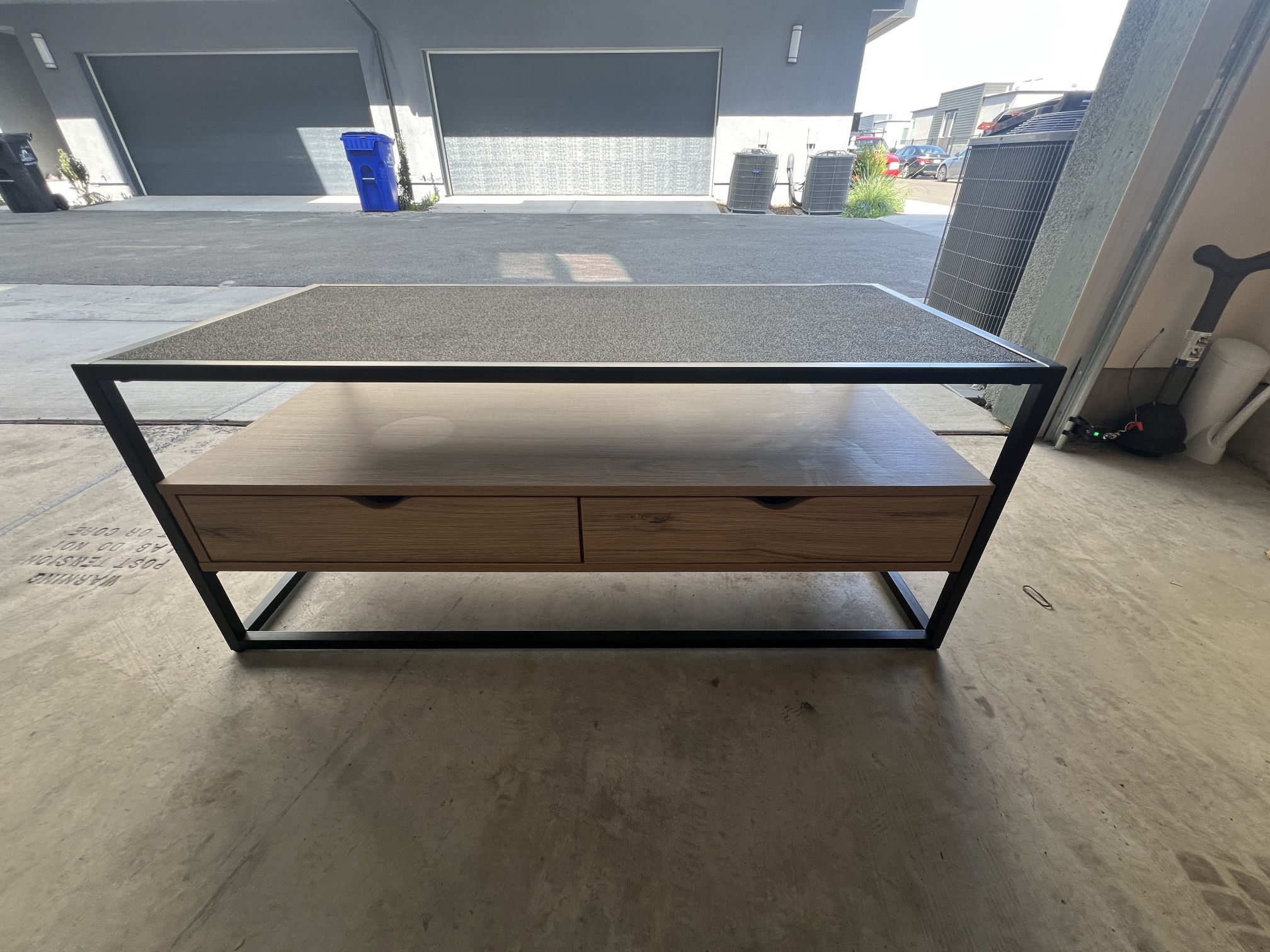 Ada Glass Coffee Table with Drawers (Like New)