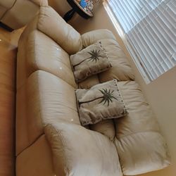 Set Of Good Quality Leather Sofa