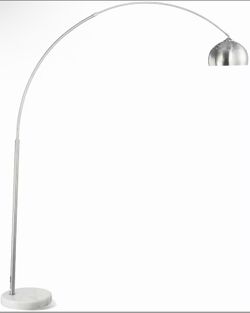 New Coaster Table and Floor Lamps Krester 85-inch Dome Shade Metal Arc Floor Lamp Chrome 901199