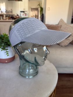 Gray Knit Sun Visor Hat