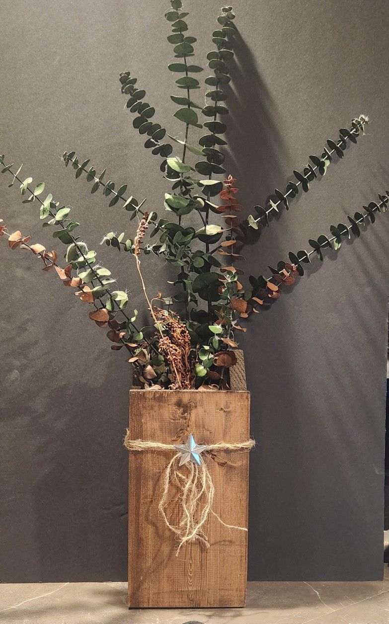 Handmade Rustic Wood Vase