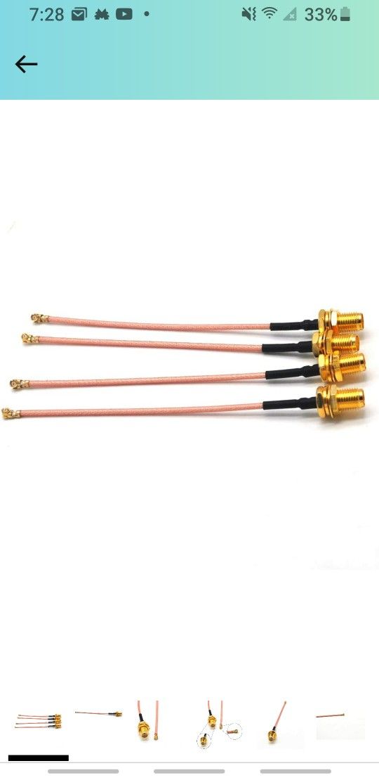 Padarsey 4 Pcs RF U.FL(IPEX/IPX) Mini PCI to SMA Female Pigtail Antenna Wi-Fi Coaxial RG-178 Low Loss Cable (4 inch (10 cm))

