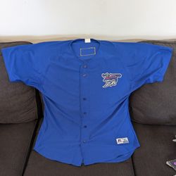 Pensacola Blue Wahoos #41 Russell Blue Baseball Jersey Size XL Player Issue