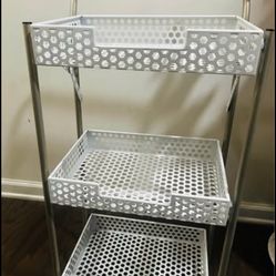 3-Tier Storage Organizer Cart with Baskets – Metal Frame (Like New)