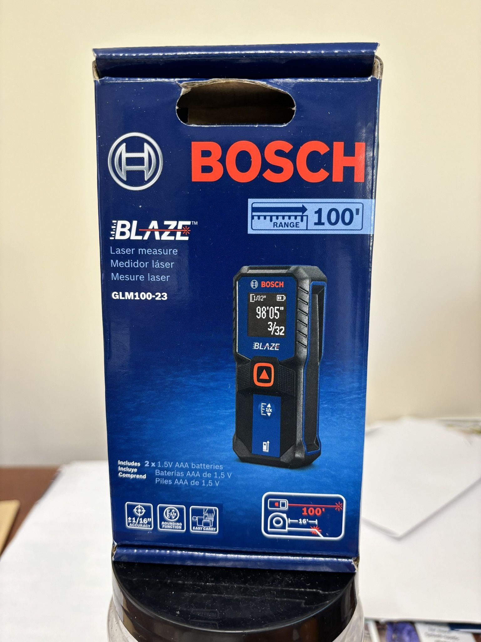 Bosch Blaze Laser Measure 100’ GLM 100-23 Brand New Never Been Used In Original Box