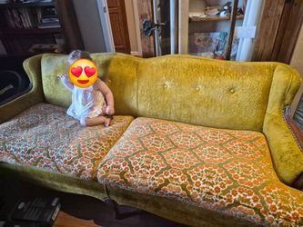 Vintage Chartreuse Sofa (baby not included 😉)