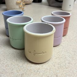 La Fermière glazed terracotta yogurt pot Rainbow 🌈 Set Of 5